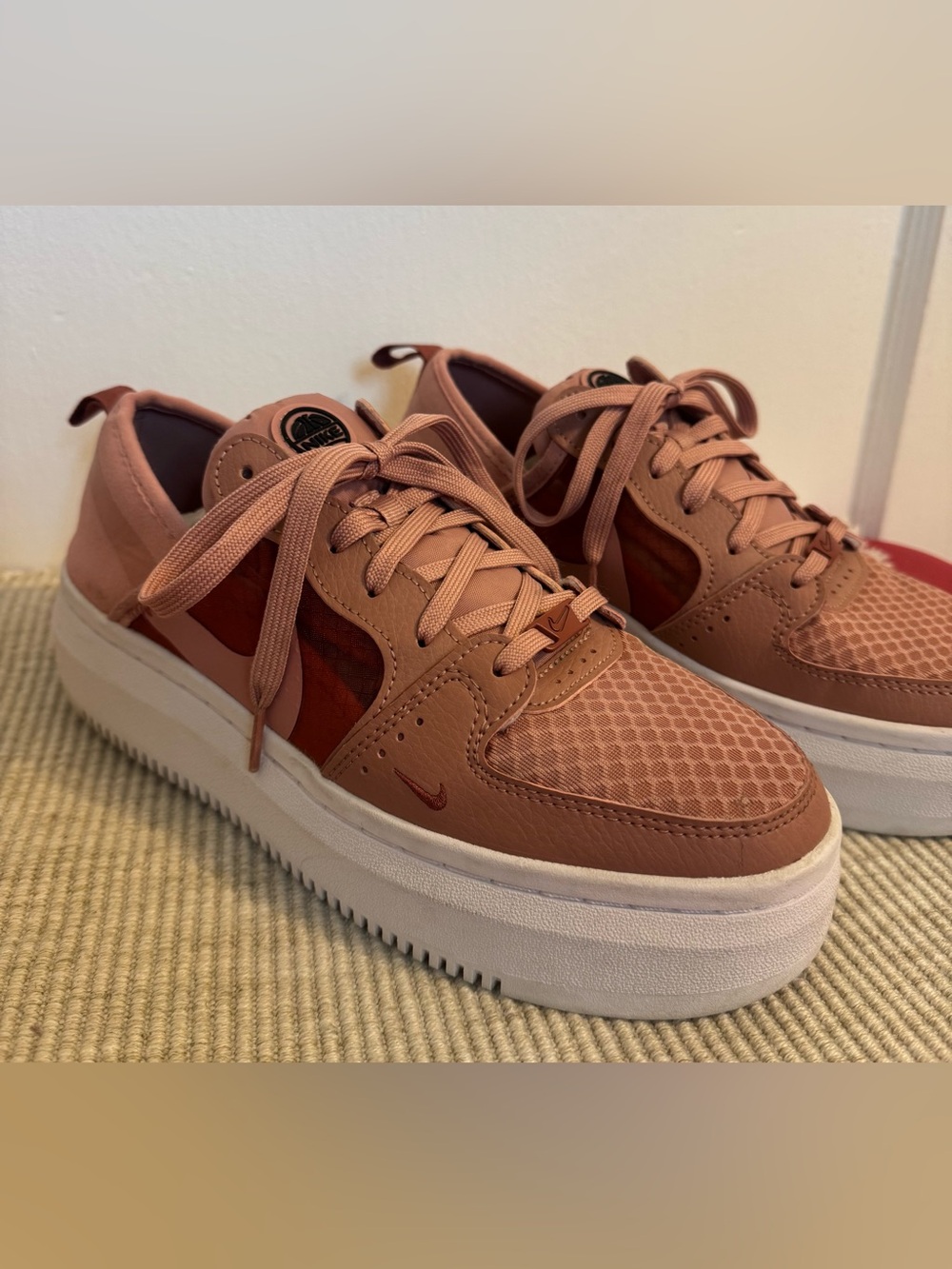 Nike Court Vision Alta TXT Rust Pink Size 9